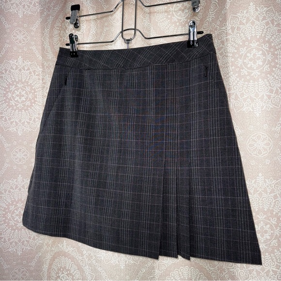 Tail Pants - Tail Charcoal Pink Plaid Pleated Mini Skater Skort Golf Pickleball Tennis Sz 4